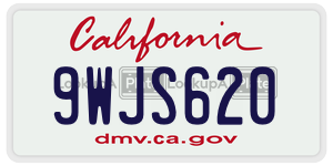 9WJS620  license plate in CA