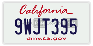 9WJT395 license plate in California