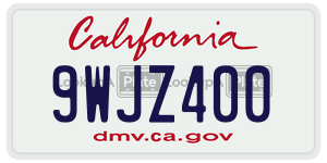 9WJZ400 license plate in California
