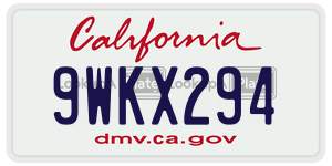 9WKX294  license plate in CA