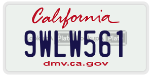 9WLW561  license plate in CA