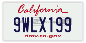 9WLX199  license plate in CA