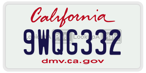 9WQG332  license plate in CA
