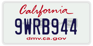 9WRB944  license plate in CA