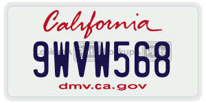 9WVW568 license plate in California