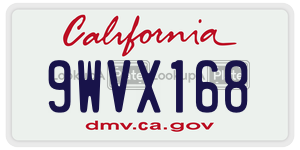 9WVX168  license plate in CA