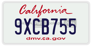 9XCB755  license plate in CA