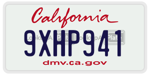 9XHP941  license plate in CA