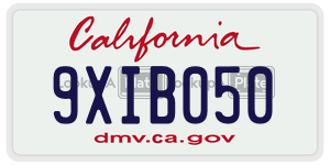 9XIB050 license plate in California