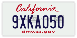 9XKA050  license plate in CA