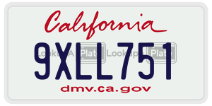 9XLL751  license plate in CA