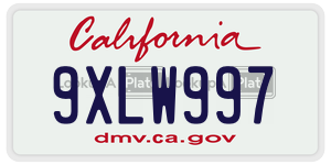 9XLW997  license plate in CA