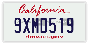 9XMD519 license plate in California