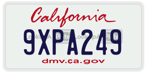 9XPA249  license plate in CA