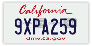 9XPA259  license plate in CA