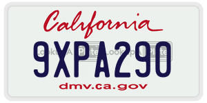 9XPA290  license plate in CA