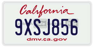 9XSJ856  license plate in CA