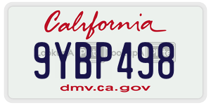 9YBP498  license plate in CA