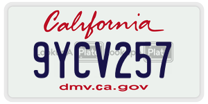 9YCV257  license plate in CA