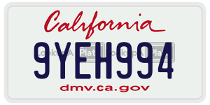 9YEH994  license plate in CA