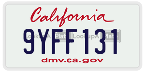 9YFF131  license plate in CA