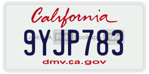 9YJP783 license plate in California