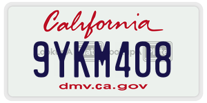 9YKM408  license plate in CA