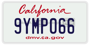 9YMP066  license plate in CA