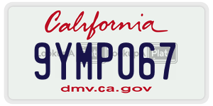 9YMP067  license plate in CA