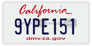 9YPE151  license plate in CA