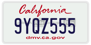9YQZ555  license plate in CA