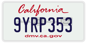 9YRP353  license plate in CA