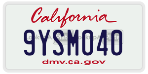 9YSM040 license plate in California