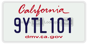 9YTL101  license plate in CA