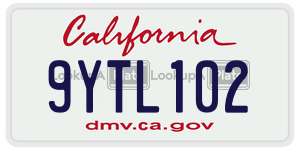 9YTL102  license plate in CA