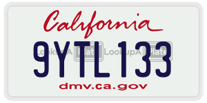 9YTL133  license plate in CA