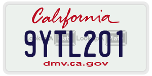 9YTL201  license plate in CA