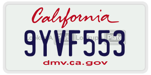 9YVF553 license plate in California