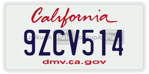 9ZCV514 license plate in California