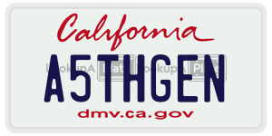 A5THGEN license plate in California