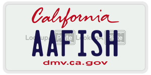 AAFISH license plate in California