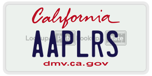 AAPLRS license plate in California