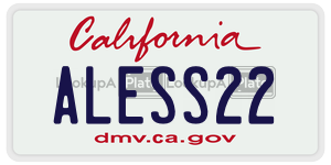 ALESS22  license plate in CA