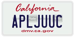 APLJUUC license plate in California