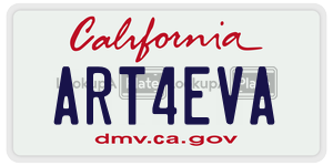ART4EVA  license plate in CA