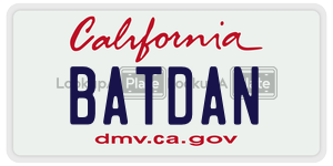BATDAN license plate in California