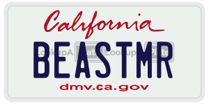 BEASTMR license plate in California