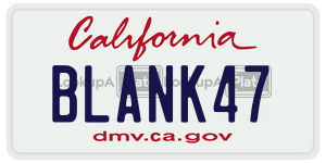 BLANK47  license plate in CA