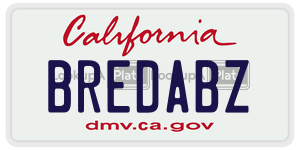 BREDABZ license plate in California
