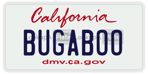 BUGABOO license plate in California